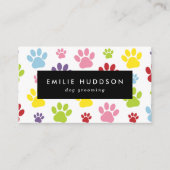 前足のパターン，犬のトリマー,ドッグウォーカー，ペットショップ 名刺 (正面)