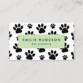 前足のパターン,犬のトリマー,ドッグウォーカー,ペットショップ 名刺 (正面)