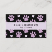 前足のパターン，犬のトリマー,ドッグウォーカー，ペットショップ 名刺 (正面)