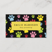 前足のパターン，犬のトリマー,ドッグウォーカー，ペットショップ 名刺 (正面)