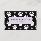 前足のパターン,犬のトリマー,ドッグウォーカー,ペットショップ 名刺 (正面)