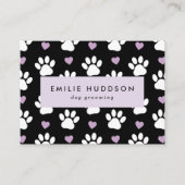 前足のパターン，犬のトリマー,ドッグウォーカー，ペットショップ 名刺 (正面)