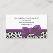 前足のパターン，犬のトリマー,ドッグウォーカー，ペットショップ 名刺 (裏面)