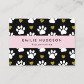 前足のパターン，犬のトリマー,ドッグウォーカー，ペットショップ 名刺 (正面)