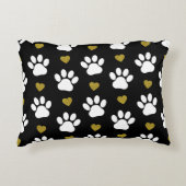 前足のパターン，犬の前足，白い前足，金ゴールドハート アクセントクッション (正面)