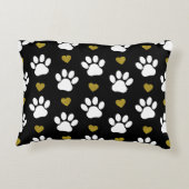 前足のパターン，犬の前足，白い前足，金ゴールドハート アクセントクッション (裏面)