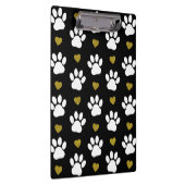 前足のパターン，犬の前足，白い前足，金ゴールドハート クリップボード (右)