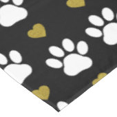 前足のパターン,犬の前足,白い前足,金ゴールドハート テーブルクロス (アングル)