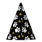 前足のパターン，犬の前足，白い前足，金ゴールドハート パーティーハット (裏面)