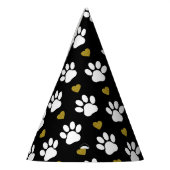 前足のパターン，犬の前足，白い前足，金ゴールドハート パーティーハット (左)