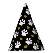 前足のパターン，犬の前足，白い前足，金ゴールドハート パーティーハット (右)