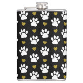 前足のパターン，犬の前足，白い前足，金ゴールドハート フラスク (正面)