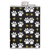 前足のパターン，犬の前足，白い前足，金ゴールドハート フラスク (裏面)