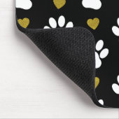 前足のパターン，犬の前足，白い前足，金ゴールドハート マウスパッド (コーナー)