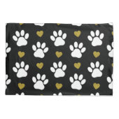 前足のパターン,犬の前足,白い前足,金ゴールドハート 枕カバー (裏面)