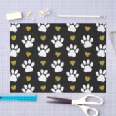 前足のパターン，犬の前足，白い前足，金ゴールドハート 薄葉紙 (クラフト)