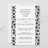 前足のパターン,白黒,リハーサルディナー 招待状 (正面)