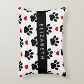 前足のパターン,黒い前足,赤いハート,名前 アクセントクッション (正面(垂直))