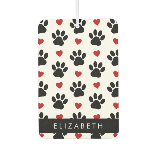 前足のパターン,黒い前足,赤いハート,名前 カーエアーフレッシュナー (正面)