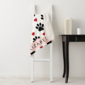 前足のパターン，黒い前足，赤いハート，名前 シェルパブランケット (インサイチュ)