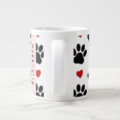 前足のパターン,黒い前足,赤いハート,名前 ジャンボコーヒーマグカップ (裏面)