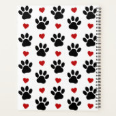 前足のパターン,黒い前足,赤いハート,名前 プランナー手帳 (裏面)