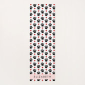 前足のパターン，黒い前足，赤いハート，名前 ヨガマット (裏面)