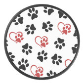 前足のパターン，黒い前足，赤い前足，ハート アイスホッケーパック (正面)