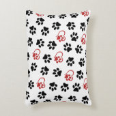 前足のパターン，黒い前足，赤い前足，ハート アクセントクッション (正面(垂直))