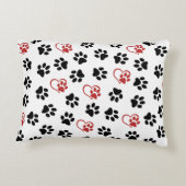 前足のパターン，黒い前足，赤い前足，ハート アクセントクッション (裏面)