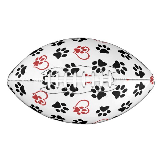 前足のパターン，黒い前足，赤い前足，ハート アメリカンフットボール (正面)