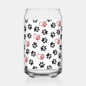 前足のパターン，黒い前足，赤い前足，ハート ガラス缶 (正面)