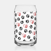 前足のパターン，黒い前足，赤い前足，ハート ガラス缶 (左)