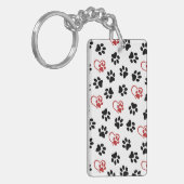 前足のパターン，黒い前足，赤い前足，ハート キーホルダー (正面左)