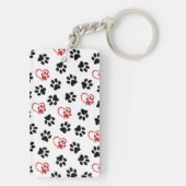 前足のパターン，黒い前足，赤い前足，ハート キーホルダー (裏面)