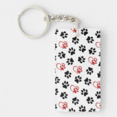 前足のパターン，黒い前足，赤い前足，ハート キーホルダー (正面)