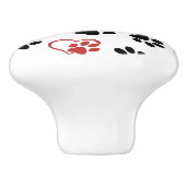 前足のパターン，黒い前足，赤い前足，ハート セラミックノブ (側面)