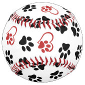 前足のパターン，黒い前足，赤い前足，ハート ソフトボール (裏面)