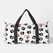 前足のパターン，黒い前足，赤い前足，ハート ダッフルバッグ (正面)