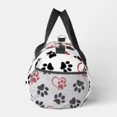 前足のパターン，黒い前足，赤い前足，ハート ダッフルバッグ (右)