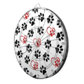 前足のパターン，黒い前足，赤い前足，ハート ダーツボード (正面右)