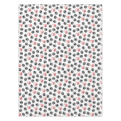 前足のパターン，黒い前足，赤い前足，ハート テーブルクロス (正面)