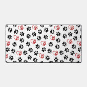 前足のパターン，黒い前足，赤い前足，ハート デスクマット (正面)