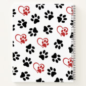 前足のパターン，黒い前足，赤い前足，ハート ノートブック (裏面)