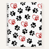 前足のパターン，黒い前足，赤い前足，ハート ノートブック (正面)