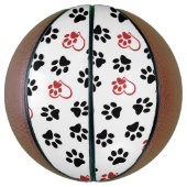 前足のパターン，黒い前足，赤い前足，ハート バスケットボール (縦)