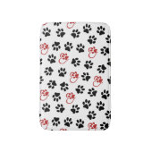 前足のパターン，黒い前足，赤い前足，ハート バスマット (正面縦)