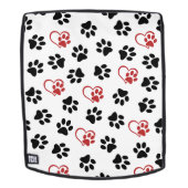 前足のパターン，黒い前足，赤い前足，ハート バックパック (取り外し可フェース)