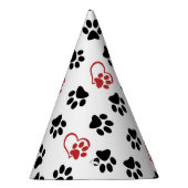 前足のパターン，黒い前足，赤い前足，ハート パーティーハット (右)