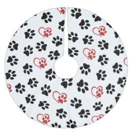 前足のパターン,黒い前足,赤い前足,ハート ブラッシュドポリエステルツリースカート